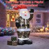 8Ft Inflatable Camouflage Santa Christmas Decoration With Warm White Led Lights Built-In Fan 8 Ground Stakes 4 Tether Ropes & 3 Sandbags Outdoor Yard
