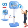 2 In 1 Poolside Basketball Game Set Pool Basketball Goal Indoor Outdoor Kids Basketball Court Water Basketball Toy With 2 Balls Gift For Boys Girls Ag