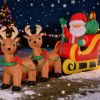 8Ft Inflatable Santa Claus On Sleigh With Reindeer 6 Pre-Lit Warm White Led Lights Christmas Blow Up Yard Decoration Outdoor Indoor Holiday Lawn Garde