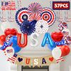 4Th Of July Decorations Set,Patriotic Party Supplies With Usa Foil Balloons Paper Fans Confetti Balloons Hanging Streamers Star Confetti Flags For Ind