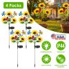 Solar Sunflower Lights Outdoor Waterproof Warm White Solar Landscape Lights With 2 Lighting Modes Ip44 Decorative Solar Flower Lights For Yard Patio P
