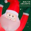 7Ft Inflatable Hanging Santa Christmas Decoration With Warm White Led Lights Built-In Fan Outdoor Blow Up Christmas Yard Decor For Lawn Garden Roof Ea
