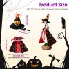 Porch Goose Halloween Costume For 23" Goose Statue Pumpkin Spider Wizard Hat, Red & Black Cape Outfit Halloween Yard Decor
