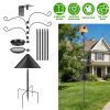 94Inch Squirrel Proof Bird Feeder Pole Heavy-Duty Bird House Pole  Outdoor Bird Feeding Station With 5 Adjustable Heights 4 Shepherd Hooks Top & Side