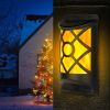 Flame Solar Lights Outdoor 96 Leds Waterproof Flickering Flame Wall Mount Lamp Auto On Off Sensor Decorative Landscape Night Lamp For Deck Patio Yard
