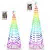 Led Smart Christmas Cone Tree Outdoor Lighted Christmas Tree Light With App Control Remote Control Ip44 Waterproof Timer 210 Modes For Indoor Outside