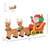8Ft Inflatable Santa Claus On Sleigh With Reindeer 6 Pre-Lit Warm White Led Lights Christmas Blow Up Yard Decoration Outdoor Indoor Holiday Lawn Garde