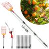 2-In-1 Pole Saw & Fruit Picker With 1.3-9.6Ft Extendable Stainless Steel Pole Manual Tree Pruner With 65Mn Steel Blade Fruit Picking Basket Storage Ba