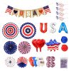 4Th Of July Decorations Set,Patriotic Party Supplies With Usa Foil Balloons Paper Fans Confetti Balloons Hanging Streamers Star Confetti Flags For Ind