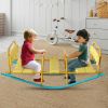 3-Seat Kids Rocking Seesaw Outdoor Playground Equipment Stainless Steel Teeter Totter With Eva Foam Cover Handles & Backrests Toddler Swing 220Lbs Max