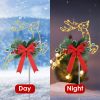 2Pcs Christmas Lighted Reindeer Decoration Led Pathway Stake Lights Battery Powered For Outdoor Garden Lawn Porch Front Door Patio Holiday Decor
