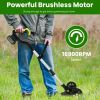 21V Electric Weed Edger Cordless String Trimmer Grass Mower Eater Bush Cutter With 16800Rpm 2X 3000Mah Batteries 3.6-4.6Ft Length 90° Rotatable Angle