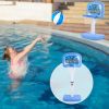 2 In 1 Poolside Basketball Game Set Pool Basketball Goal Indoor Outdoor Kids Basketball Court Water Basketball Toy With 2 Balls Gift For Boys Girls Ag