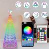 Led Smart Christmas Cone Tree Outdoor Lighted Christmas Tree Light With App Control Remote Control Ip44 Waterproof Timer 210 Modes For Indoor Outside