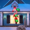 8Ft Climbing Inflatable Santa Claus With Light Hanging Blow Up Christmas Inflatable Indoor Outdoor Christmas Decorations 3 Santa Claus 3 Merry Christm