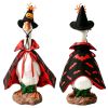 Porch Goose Halloween Costume For 23" Goose Statue Pumpkin Spider Wizard Hat, Red & Black Cape Outfit Halloween Yard Decor