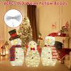 3Pcs 2D Christmas Snowman Yard Decoration Snowman Family Outdoor Decoration With 60Pcs Led Warm Yellow Lights Ip44 Waterproof For Christmas Indoor Out