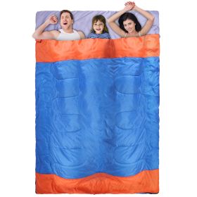 2 People Sleeping Bag For Adult Kids Lightweight Water Resistant Camping Cotton Liner Cold Warm Weather Indoor Outdoor Use 3 Season With Sack For Spri