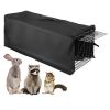 31X12X11” Heavy Duty Folding Live Animal Trap Cage With Waterproof Cover Humane Easy To Catch And Release Trap For Stray Cats Raccoons Squirrel Skunk