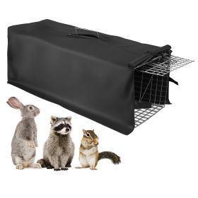 31X12X11” Heavy Duty Folding Live Animal Trap Cage With Waterproof Cover Humane Easy To Catch And Release Trap For Stray Cats Raccoons Squirrel Skunk
