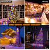 11.48Ft 350Led Multicolored Christmas Star Waterfall Tree String Light Indoor Outdoor Waterproof String Lights With Star Topper 8 Light Modes Memory F