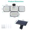 2 Pack Solar Powered Wall Lights Ip44 Waterproof Motion Sensor Lamps With Separate Solar Panel 4 Adjustable Heads 333Pcs Beads 120° Sensing Angle Remo