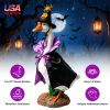 Porch Goose Halloween Costume For 23" Goose Statue Purple Black Stand Collar Cape & Pumpkin Spider Wizard Hat Halloween Yard Decor