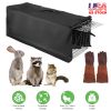 31X12X11” Folding Live Animal Trap Cage With Waterproof Cover And Gloves Humane Easy To Catch And Release Trap For Stray Cats Raccoons Squirrel Skunk