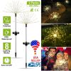 2Pcs Solar Powered Starburst Lights 240 Leds Firework Lamp Garden Path Decor Lights