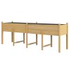 Large Wooden Raised Garden Bed Elevated Planter Box with Legs Bed Liner Drain Holes 74x18x26