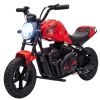 24V Kids Electric Motorcycle with 180W Motor, 12" Rubber Tires, Up to 11MPH, Twist Throttle for Ages 6-12, Red