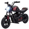 24V Kids Electric Motorcycle with 180W Motor, 12" Rubber Tires, Up to 11MPH, Twist Throttle for Ages 6-12, Black