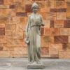 Tall Gray Magnesium Oxide Garden Sculpture, Outdoor Decorative Statue