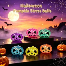 6 Pack Halloween Pumpkin Squishy Stress Balls Toys for Kids Halloween Party Favors Halloween Treat Bags Gifts Stress Relief