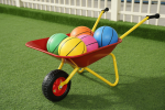 Children's metal wheelbarrow, Maximum load capacity: 33LBS,children's heavy wheelbarrow, metal structure wheelbarrow, steel tray