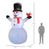 12Ft Christmas Inflatable Snowman With Cardinal Bird Rotating Colorful Led Lights Giant Blow Up Snowman Outdoor Christmas Yard Decorations With Built-