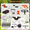 Cordless Grass Trimmer With Wheels 2Pcs 3.0Ah Batteries Rechargeable Handhold Lawn Mower With 3 Types Of Blades Head Angle Adjustable Lightweight For