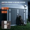4.6X2.4 Ft Resin Outdoor Storage Shed With Hydraulic Lid & Ramp Lockable Horizontal Storage Cabinet For Garden Tools Firewood Outdoor Supplies And Pet
