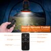 Portable Camping Lantern Fan 10000Mah Battery Powered Hanging Fan Usb Rechargeable Tent Fan With 4 Light Modes 3 Wind Modes Emergency Power Bank Remot