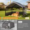 4\'X4\'X3\' Extra Large Outdoor Dog House Tent Breathable Outdoor Enclosure With 3-Sided Roll-Up Mesh Windows Ground Stakes Storage Bag For Dogs, Cats