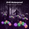 4 Packs Solar Skull Lights Outdoor Halloween Decorations Solar Powered With 6 Skull Heads 2 Lighting Modes Ip45 Waterproof Halloween Yard Lights For L