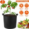 3 Pack Plant Grow Bags Potato Vegetable Planter Bags Breathable Planting Fabric Pots 5Gallons