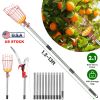 2-In-1 Pole Saw & Fruit Picker With 1.3-13Ft Extendable Stainless Steel Pole Manual Tree Pruner With 65Mn Steel Blade Fruit Picking Basket Storage Bag