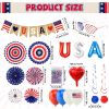 4Th Of July Decorations Set,Patriotic Party Supplies With Usa Foil Balloons Paper Fans Confetti Balloons Hanging Streamers Star Confetti Flags For Ind