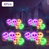 4 Packs Solar Skull Lights Outdoor Halloween Decorations Solar Powered With 6 Skull Heads 2 Lighting Modes Ip45 Waterproof Halloween Yard Lights For L