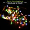 2Pcs Solar Powered String Lights 39.3Ft 100Led Beads Fairy Star Lights Ip65 Waterproof Decorative Garden Party Christmas Tree Stake Lamps W/ 8 Lightin