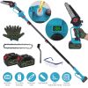 2-In-1 Cordless Pole Saw And Mini Chainsaw With Extension Pole 21V Battery 6” Electric Brushless Pole Chainsaw With Digital Display Auto Oiler Safety