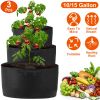 3 Pack Plant Grow Bags Potato Vegetable Planter Bags Breathable Planting Fabric Pots 10Gallons