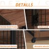 38.6" Dog Crate Furniture With Lockable Wheels Heavy Duty Wooden Dog Kennel With 2 Doors Steel Metal Pet Cage End Table Brown Indoor Dog House For Med