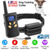 Dog Training Collar Ipx7 Waterproof Pet Beep Vibration Electric Shock Collar Rechargeable Transmitter Receiver Trainer W/ Remote